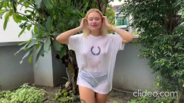 Maria Kovalchuk Shows Off Her Topless Under A Thin Shirt