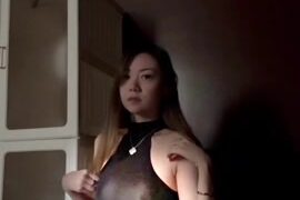 FanFan Nude Shows Off Her Topless In A See-Through Dress